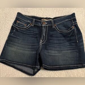 BKE Denim Shorts Women’s Size 29 Drew Mid Rise Short Embroidered Thick Stitch